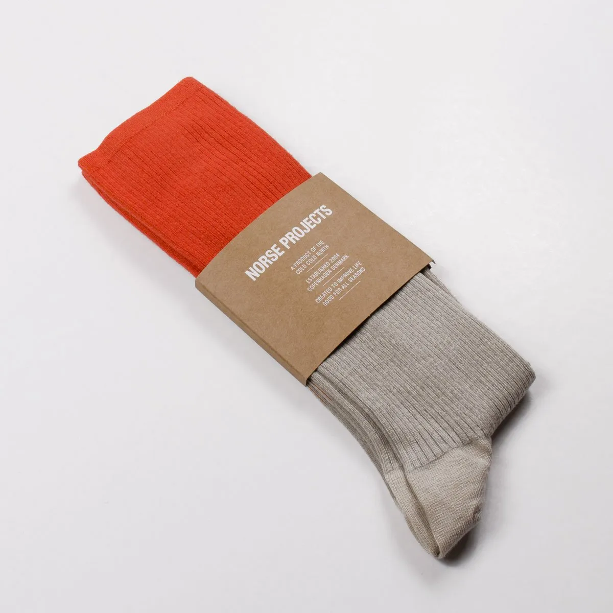 Norse Projects Burned Red Colour Block Socks