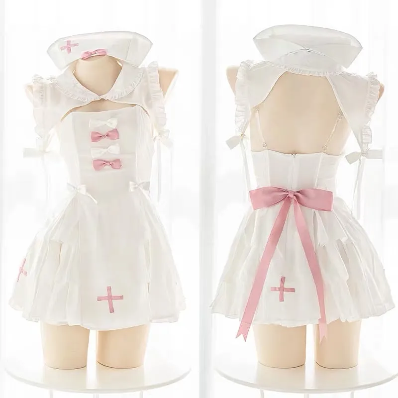 Nurse-Inspired Pink Lingerie Set for Cosplay