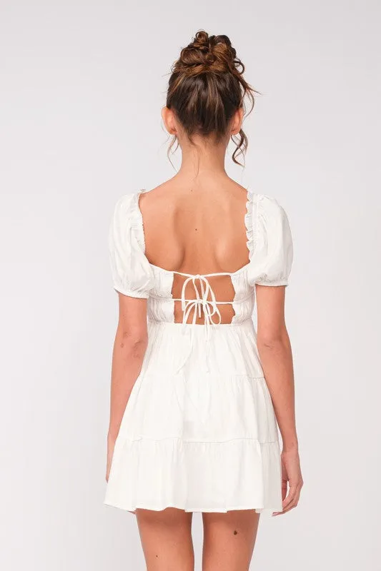 Open Back Mini Dress with Double Ties