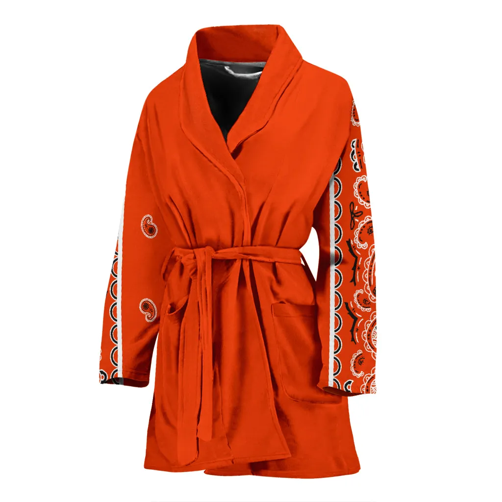 Men's Bathrobe with Perfect Orange Bandana Sleeves