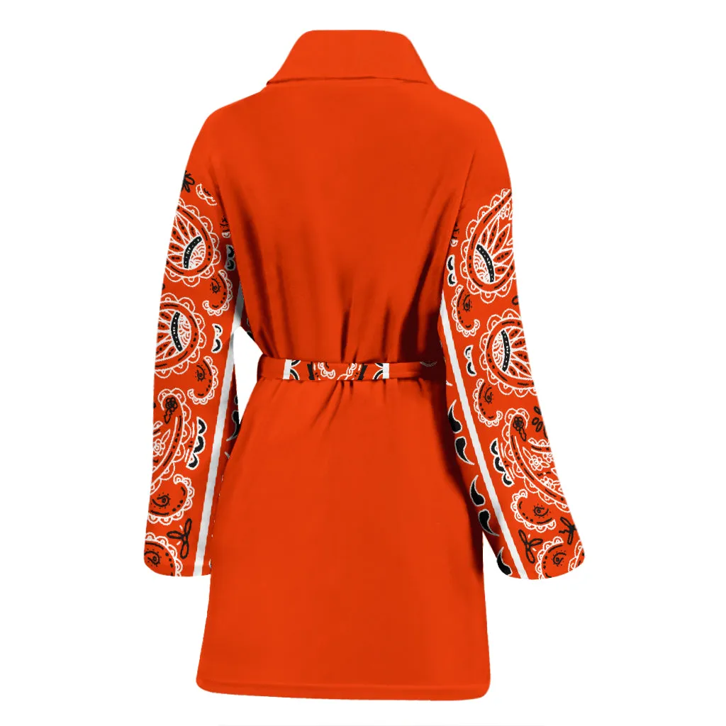 Men's Bathrobe with Perfect Orange Bandana Sleeves