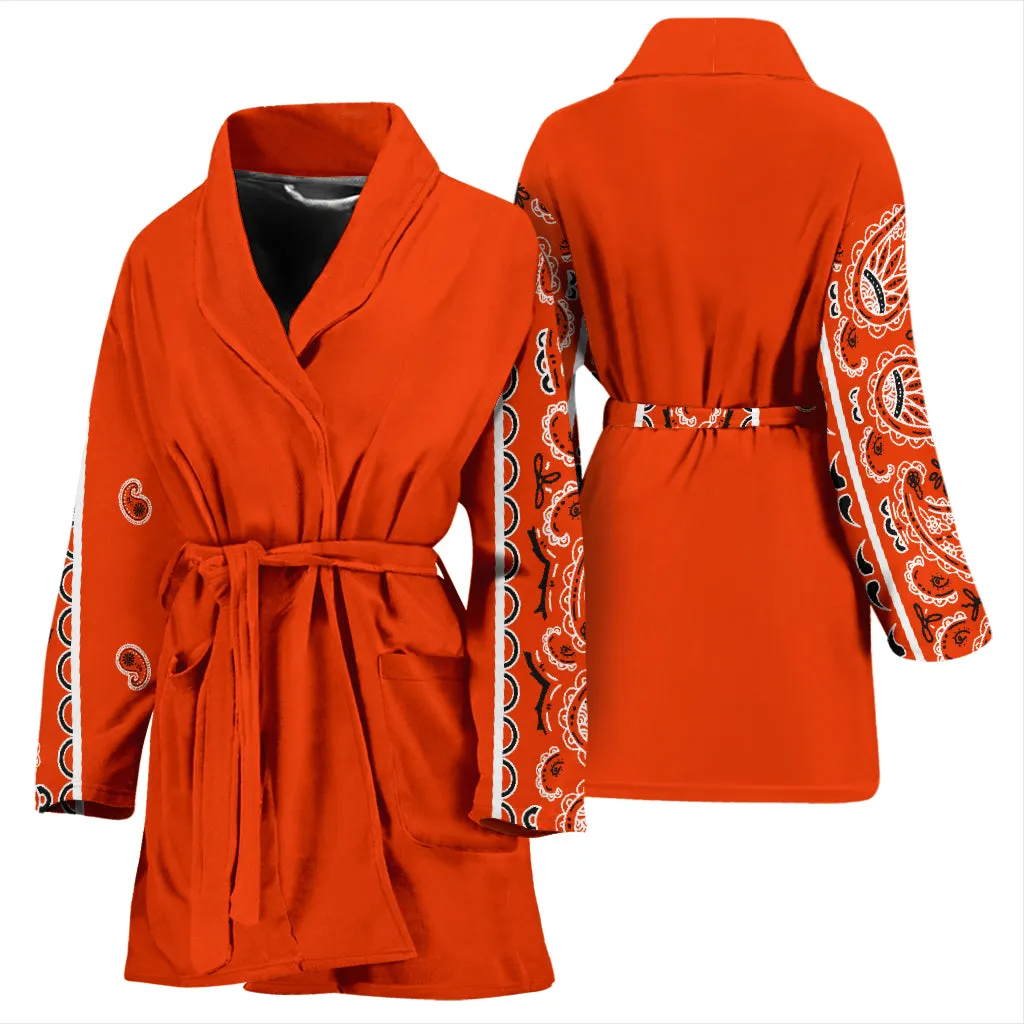 Men's Bathrobe with Perfect Orange Bandana Sleeves