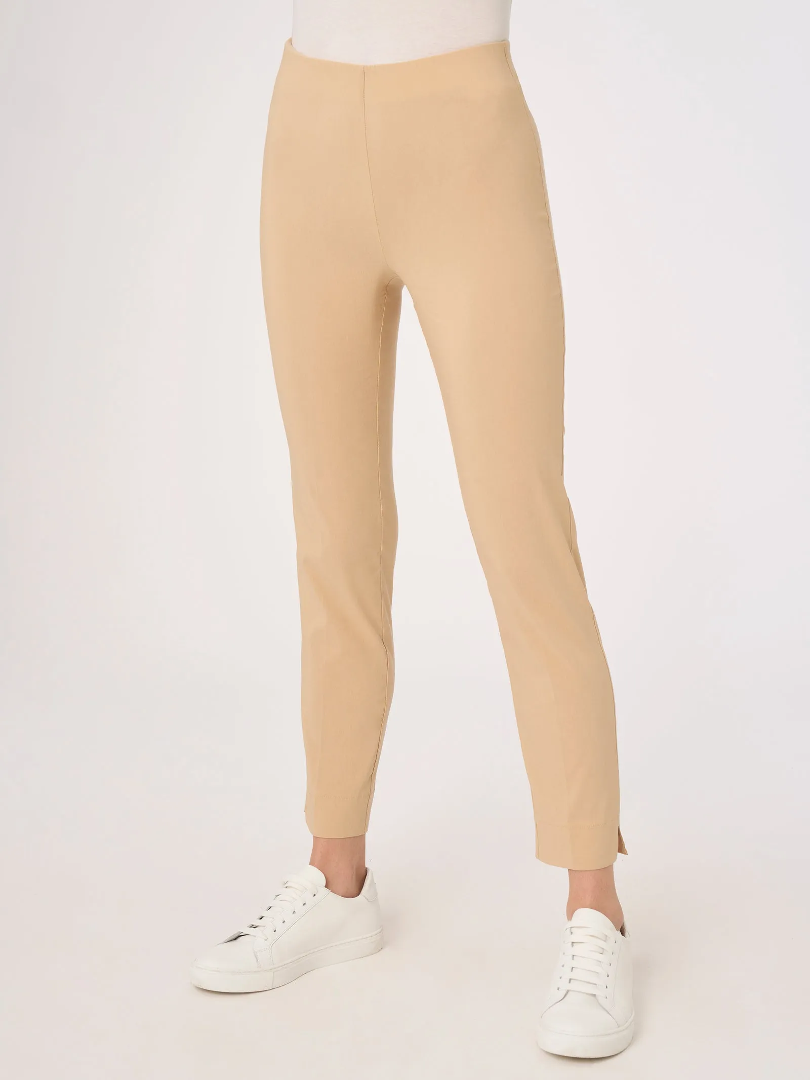 Pantalone capri Super Fresh con spacchetti - Cappuccino