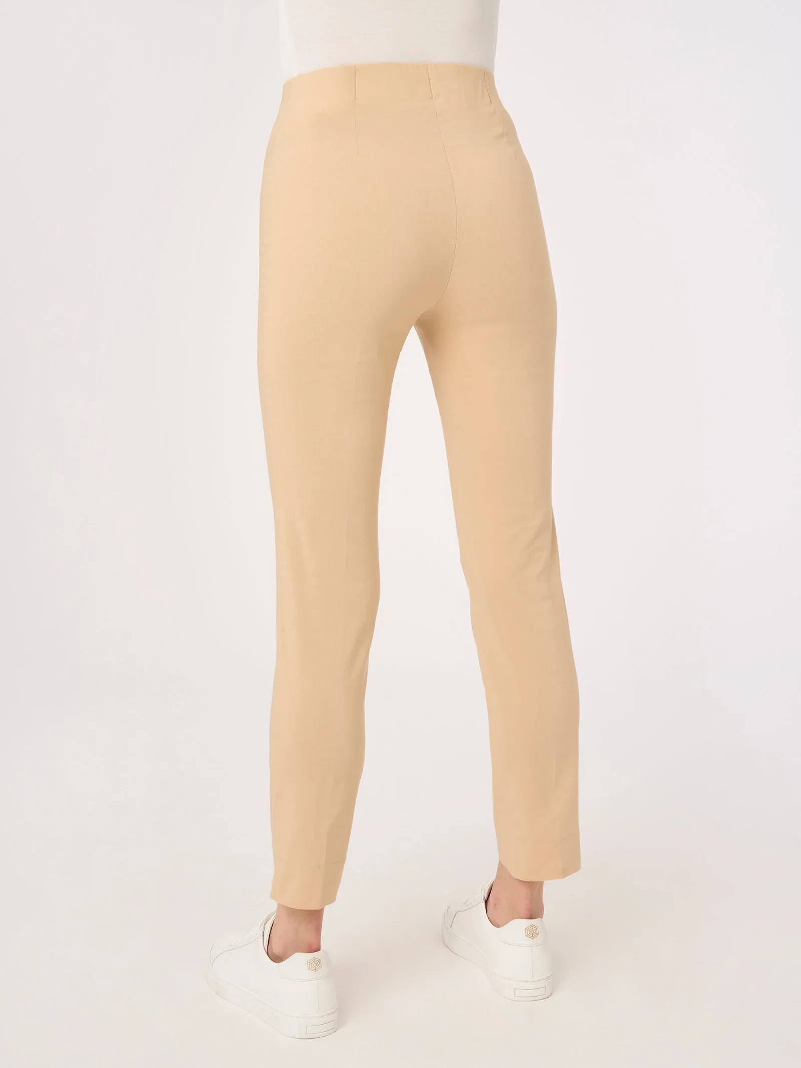 Pantalone capri Super Fresh con spacchetti - Cappuccino