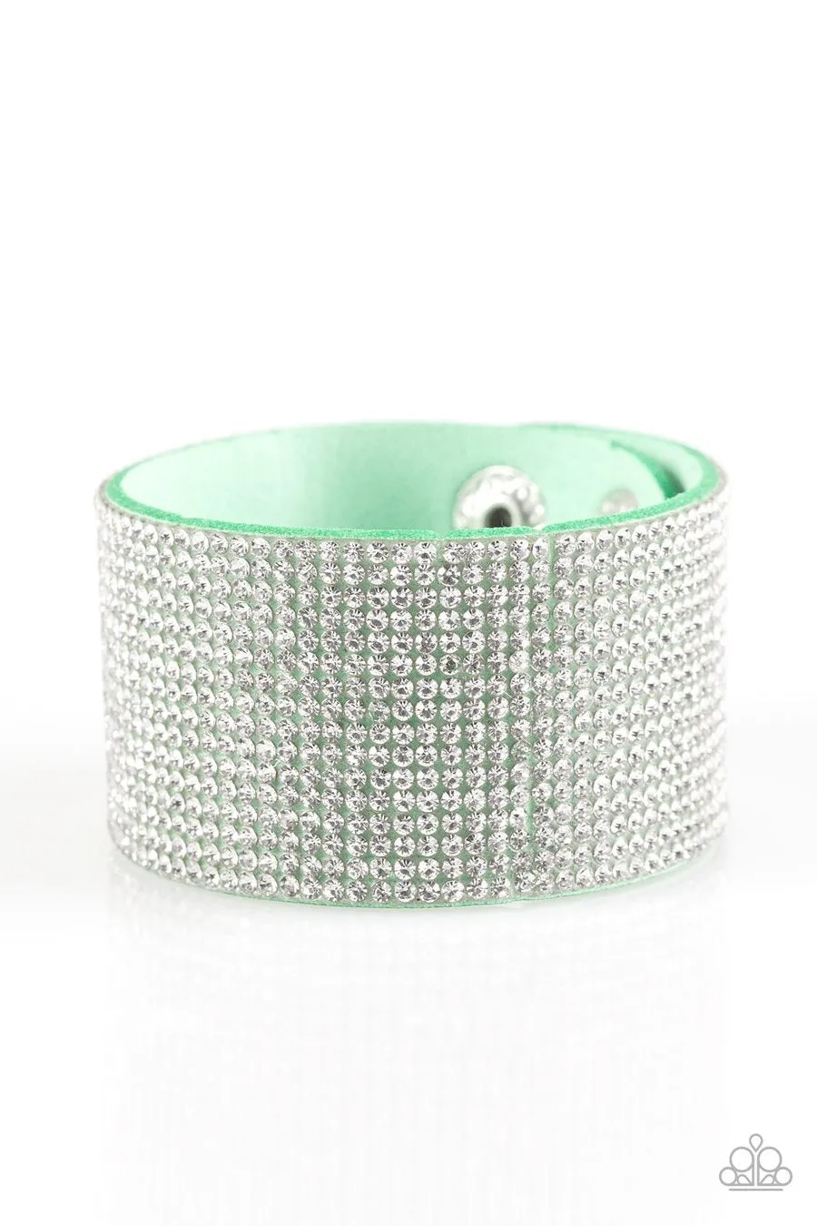 Green Roll With The Punches Paparazzi Wrap/Snap Bracelet