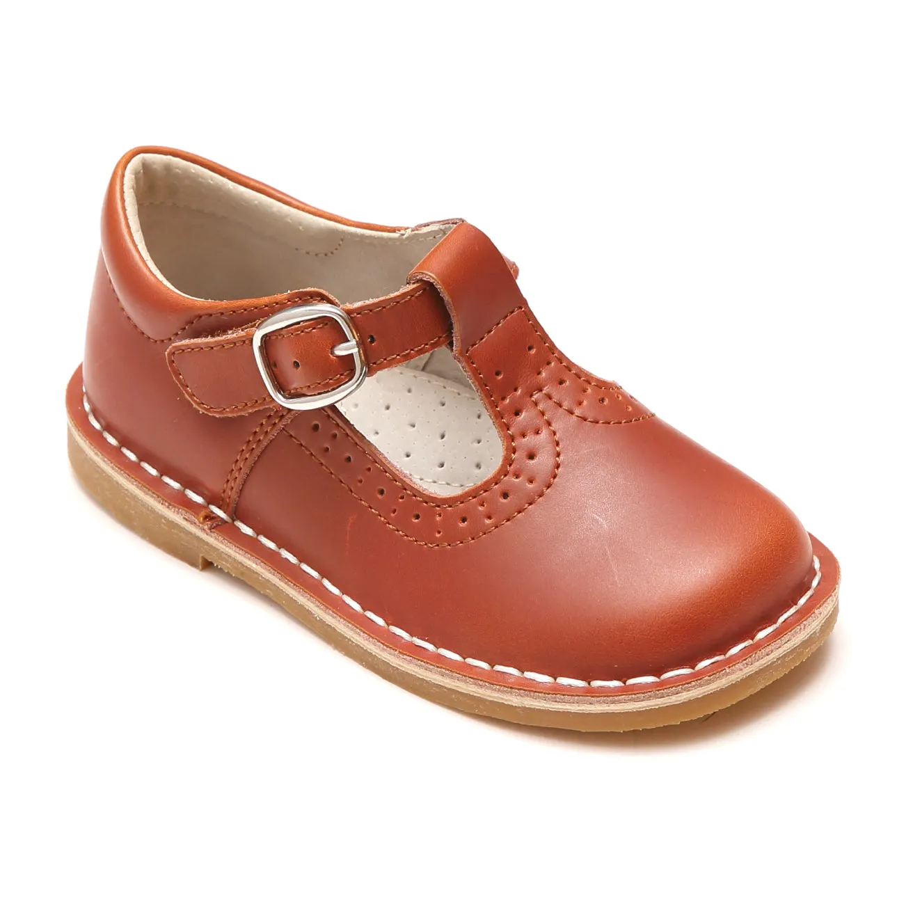 Perforated T-Strap School Mary Janes