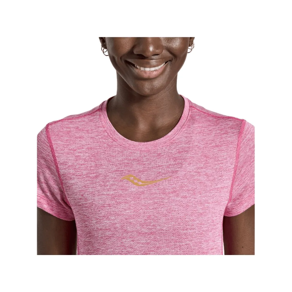 Pink T-Shirt with Stopwatch Design by Saucony