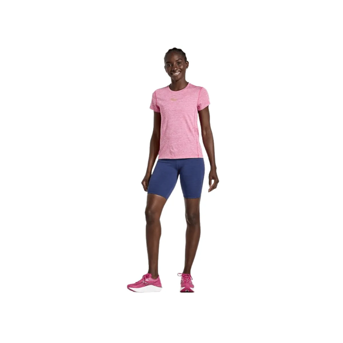 Pink T-Shirt with Stopwatch Design by Saucony