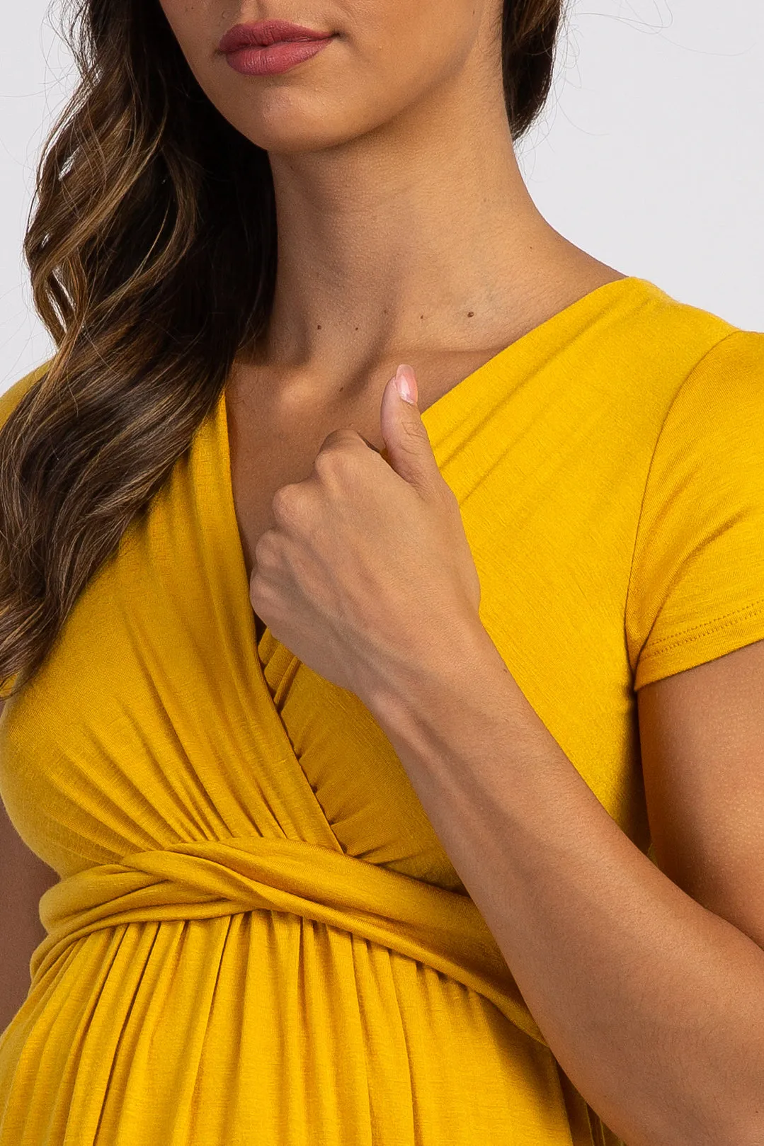 Gold Draped Front Maternity/Nursing Top