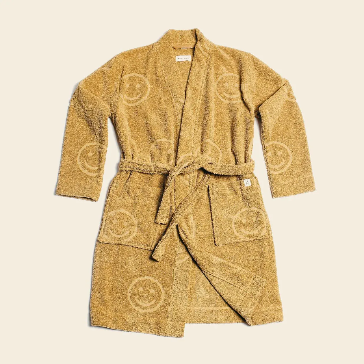 POOLSIDE SMILEY DIJON Terry Bathrobe