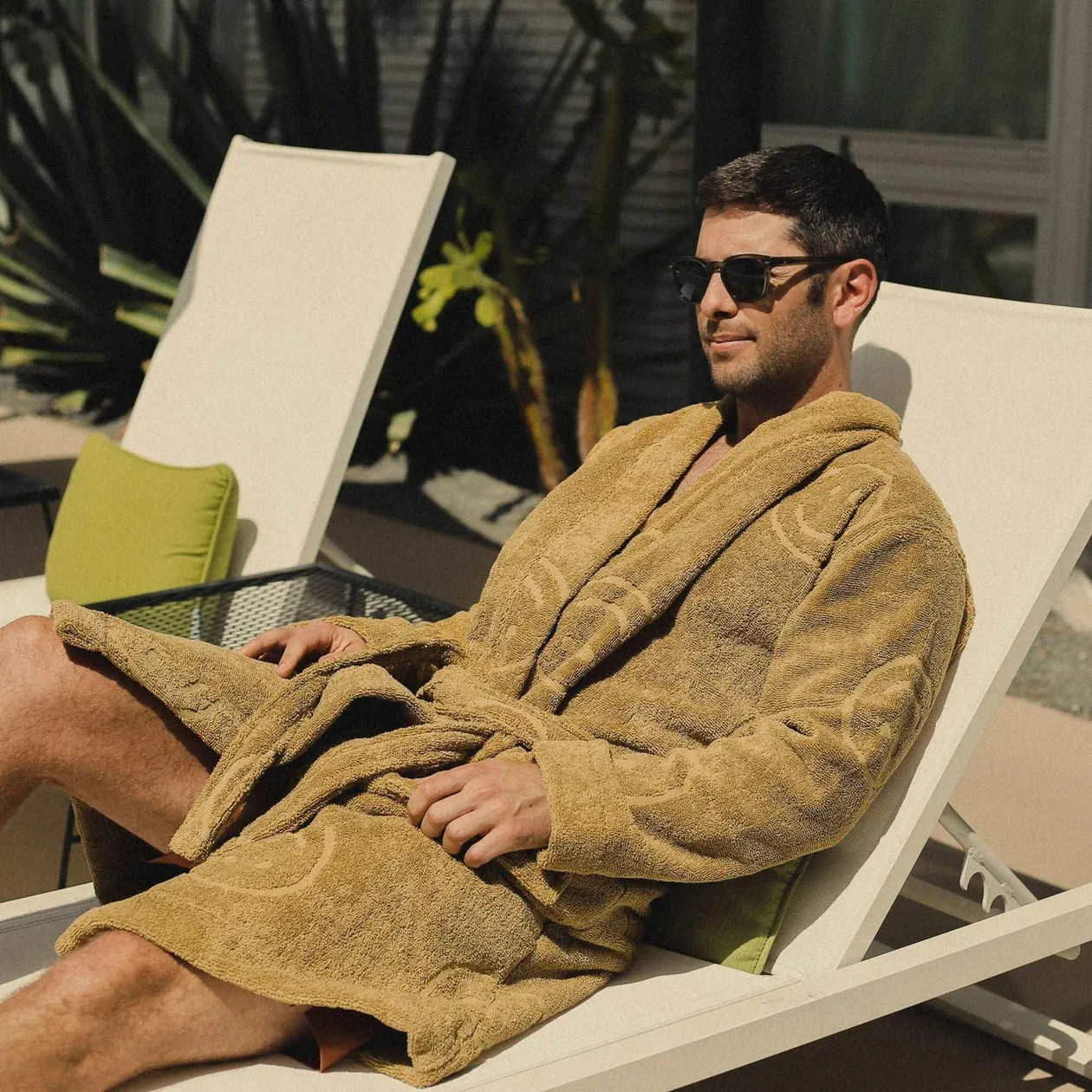 POOLSIDE SMILEY DIJON Terry Bathrobe