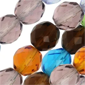 Faceted Round 10mm Glass Beads