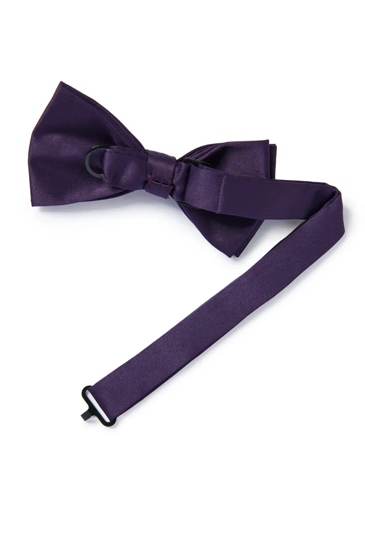 Purple Satin Bow Tie