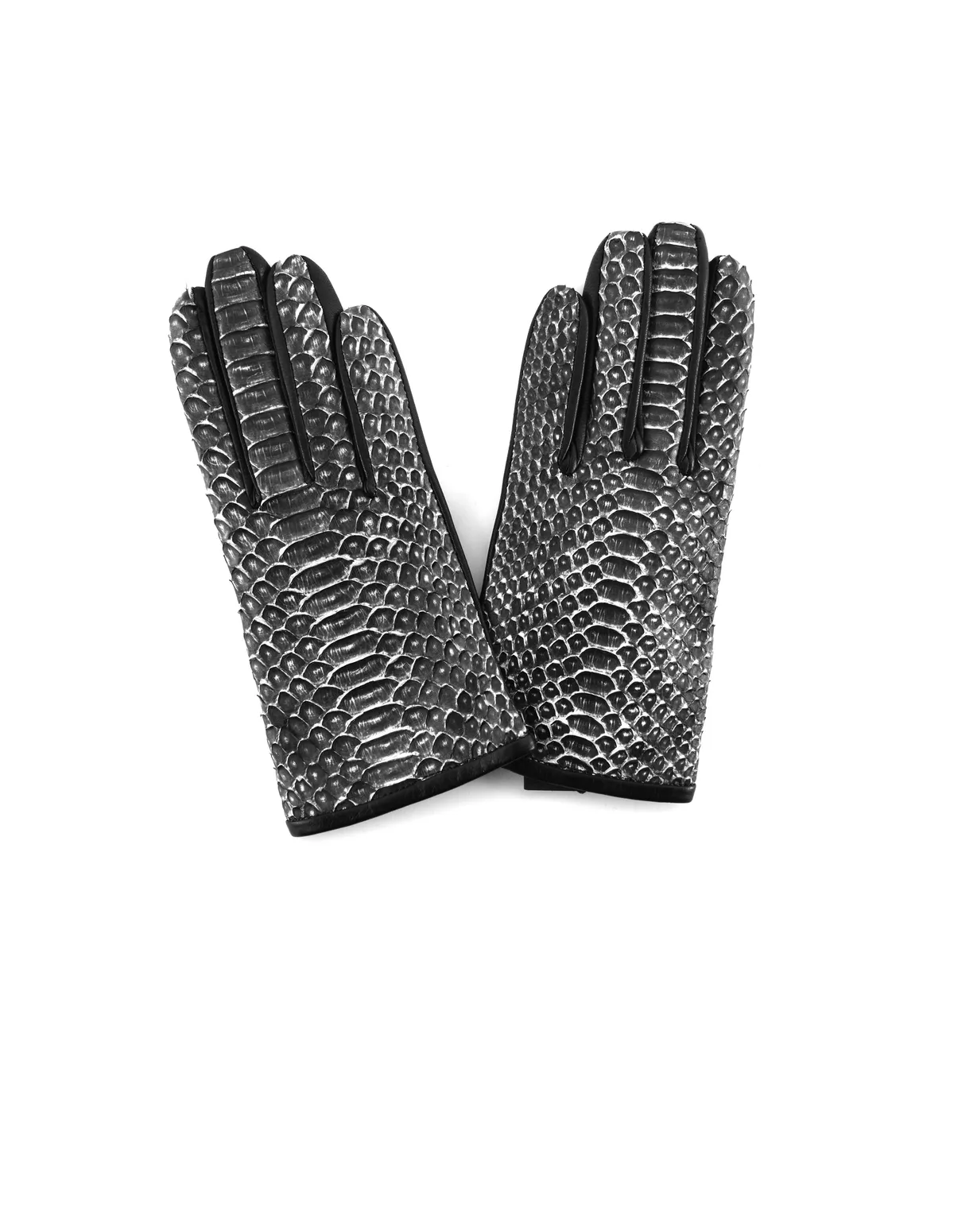 Python Skin Leather Gloves