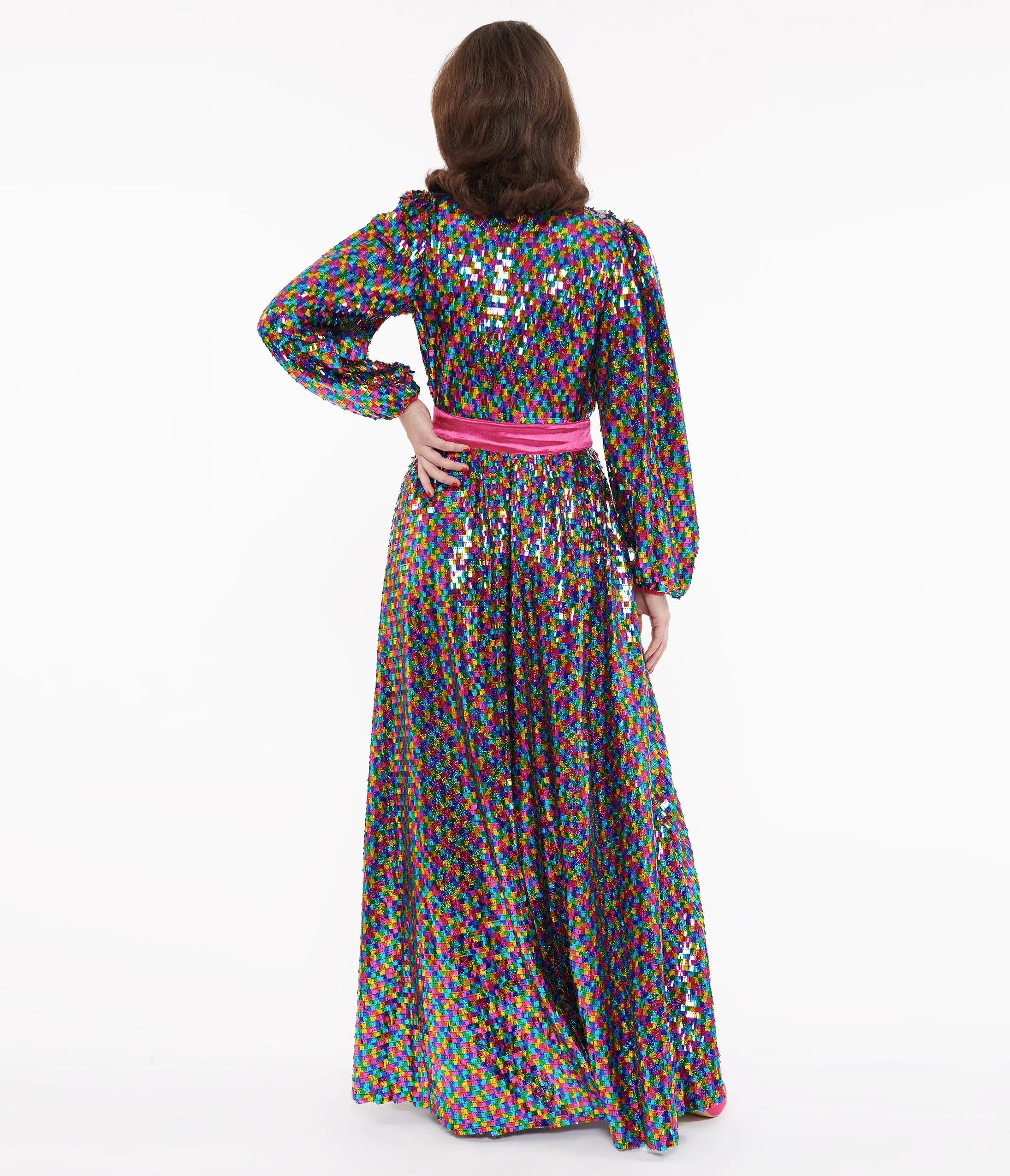 Vintage Rainbow Sequins Hollywood Duster