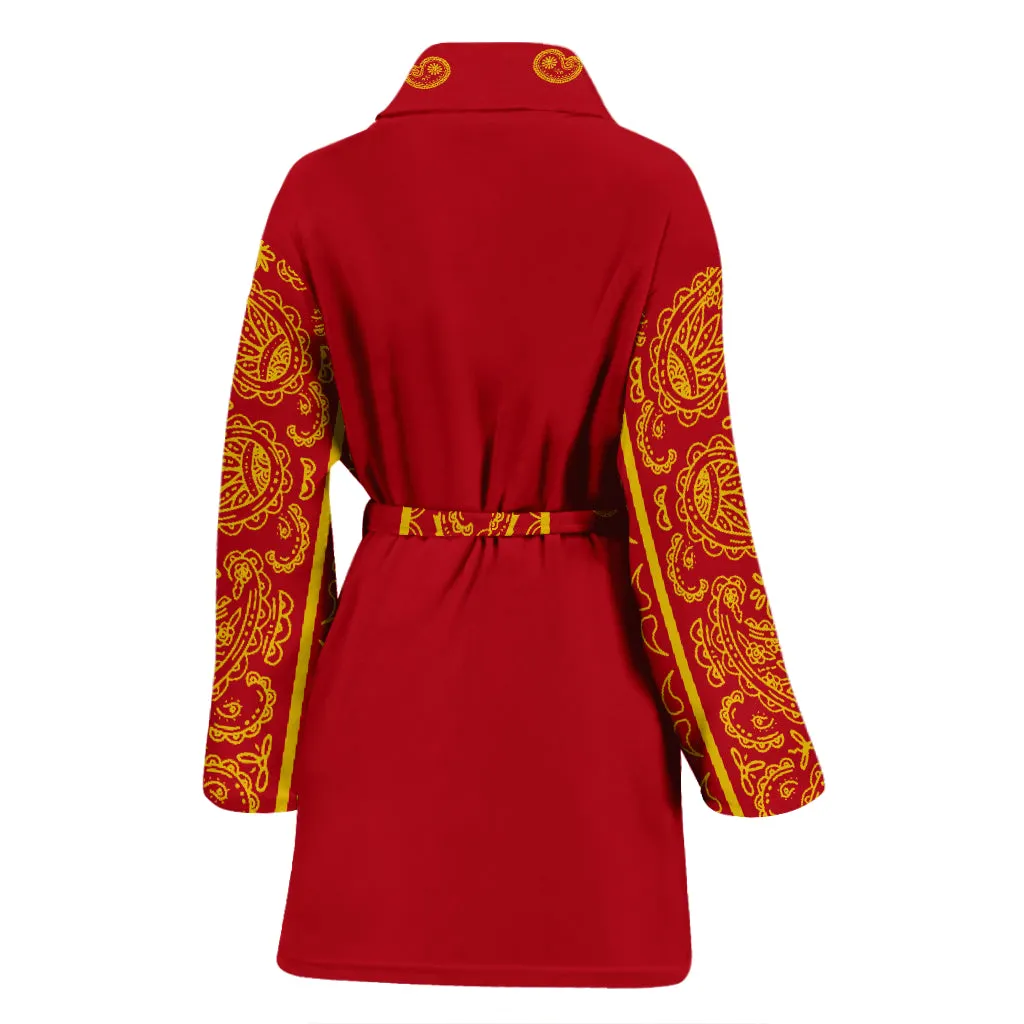 Red and Gold Bandana Bathrobe