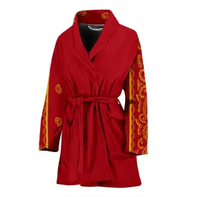 Red and Gold Bandana Bathrobe