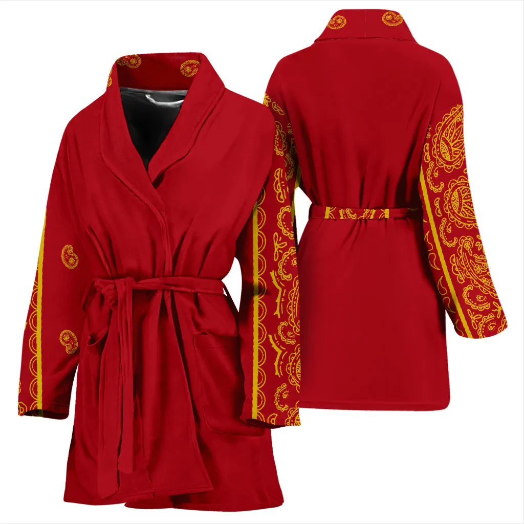 Red and Gold Bandana Bathrobe