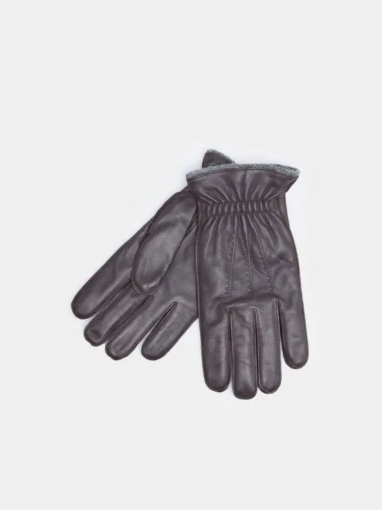 Leather Ribbed Gloves