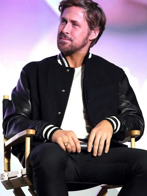 New American Jackets Black Bomber Jacket Worn by Ryan Gosling