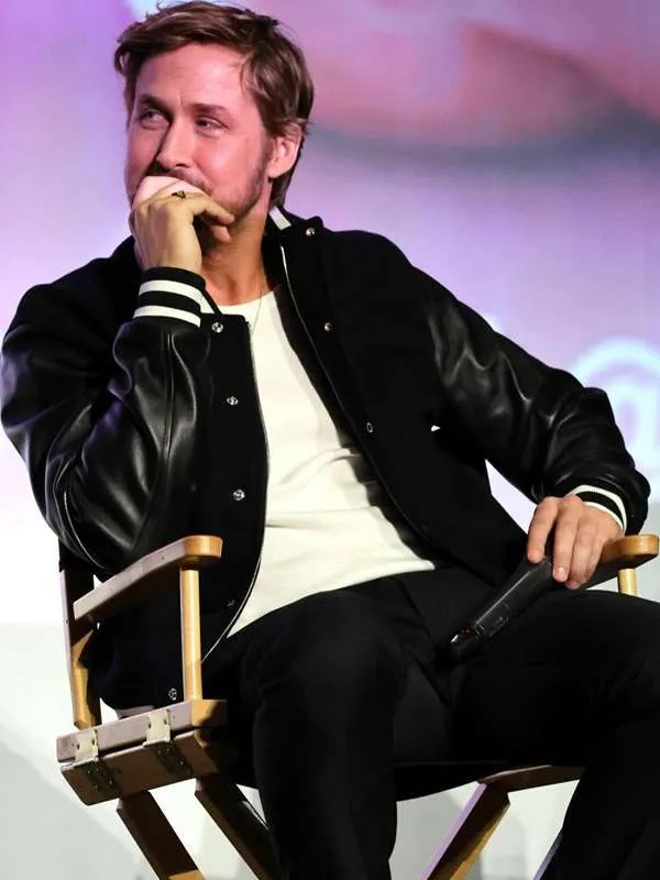 New American Jackets Black Bomber Jacket Worn by Ryan Gosling