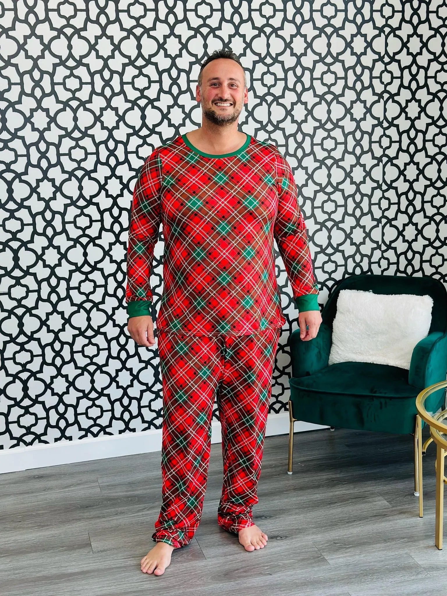 Shirley & Stone Plaid Long Sleeve Holiday Pajamas - *PRE ORDER*