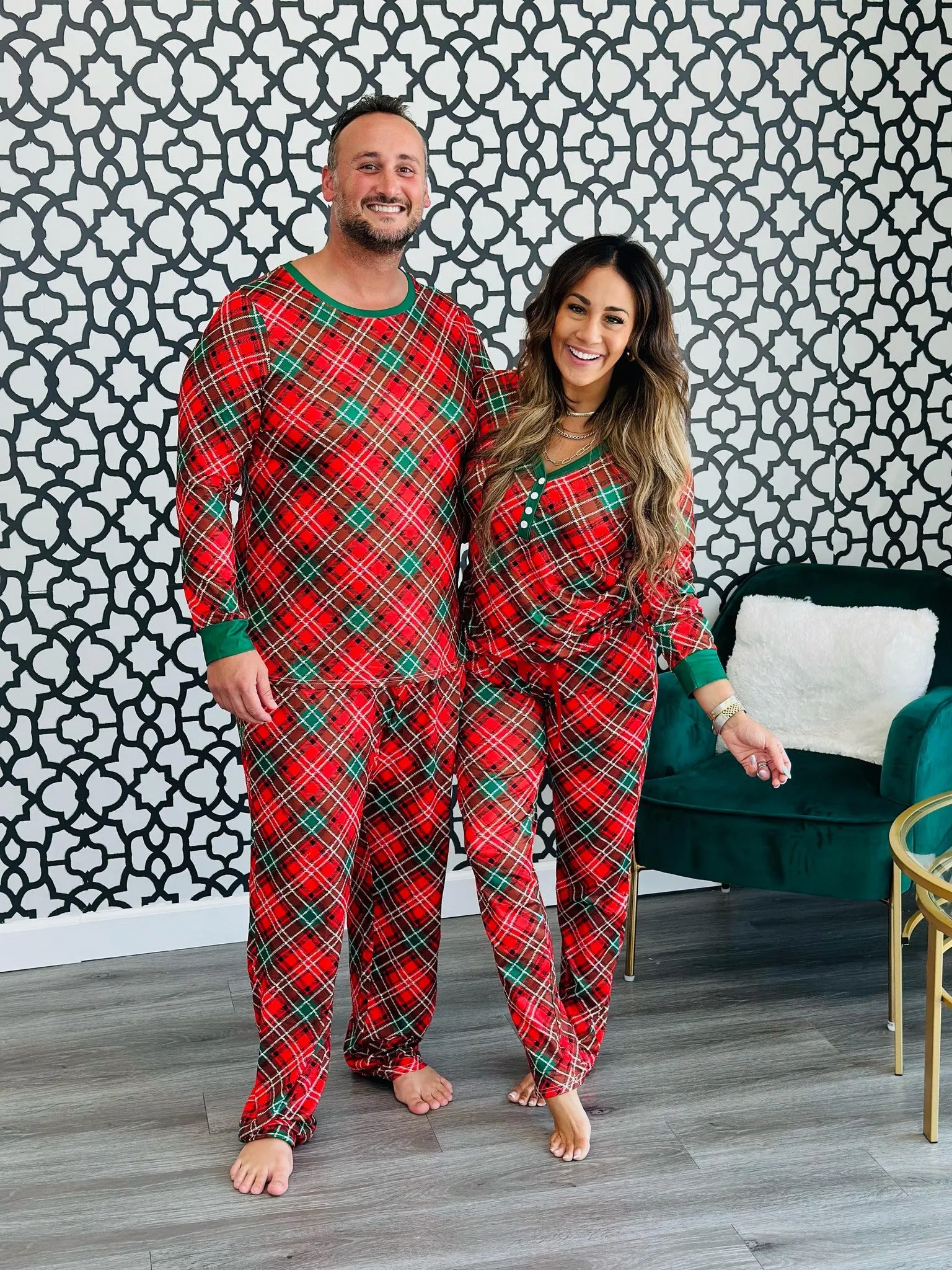 Shirley & Stone Plaid Long Sleeve Holiday Pajamas - *PRE ORDER*