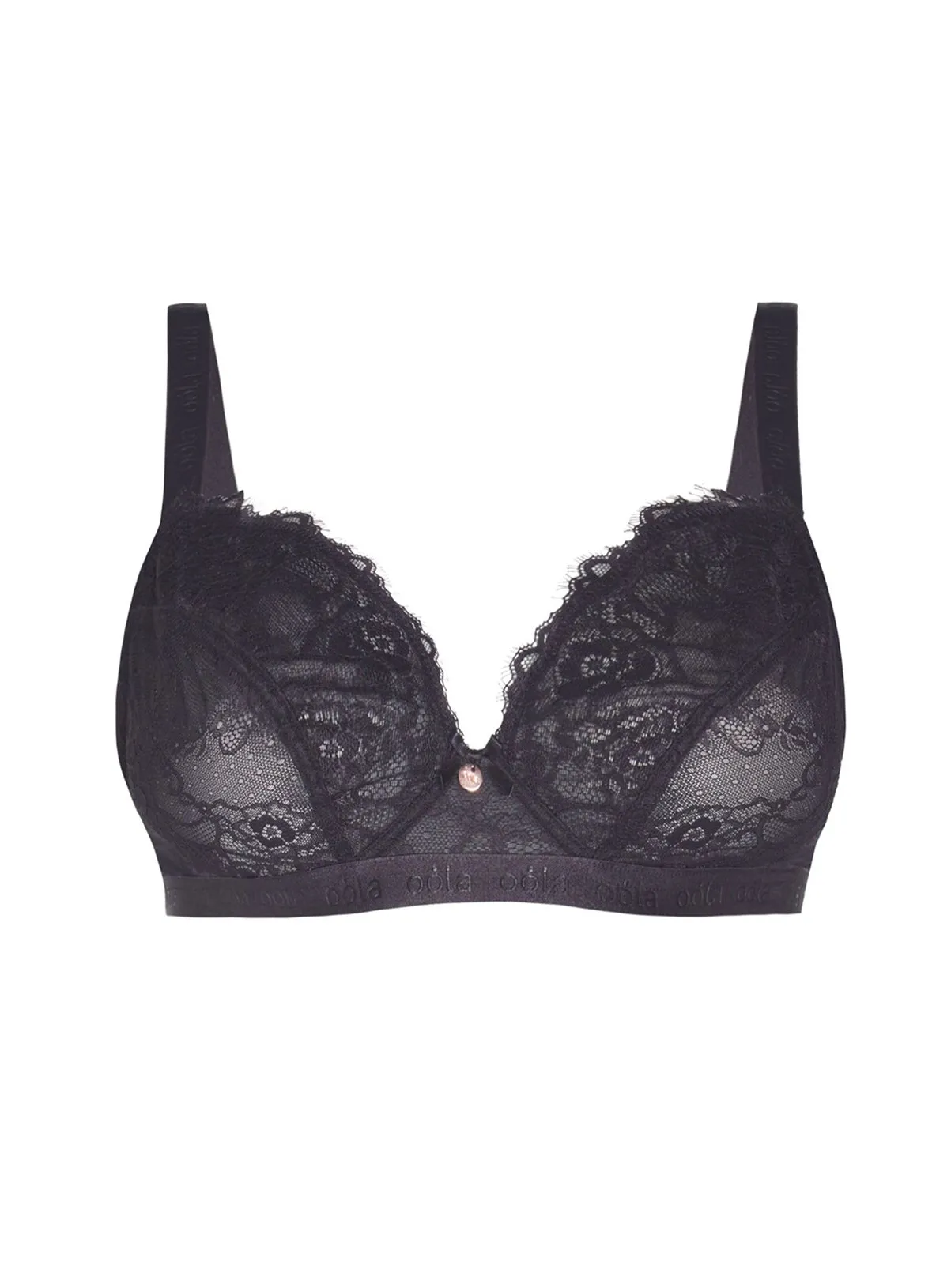 Shop OOLA Lingerie 38FF Lace Logo Soft Wireless Bra