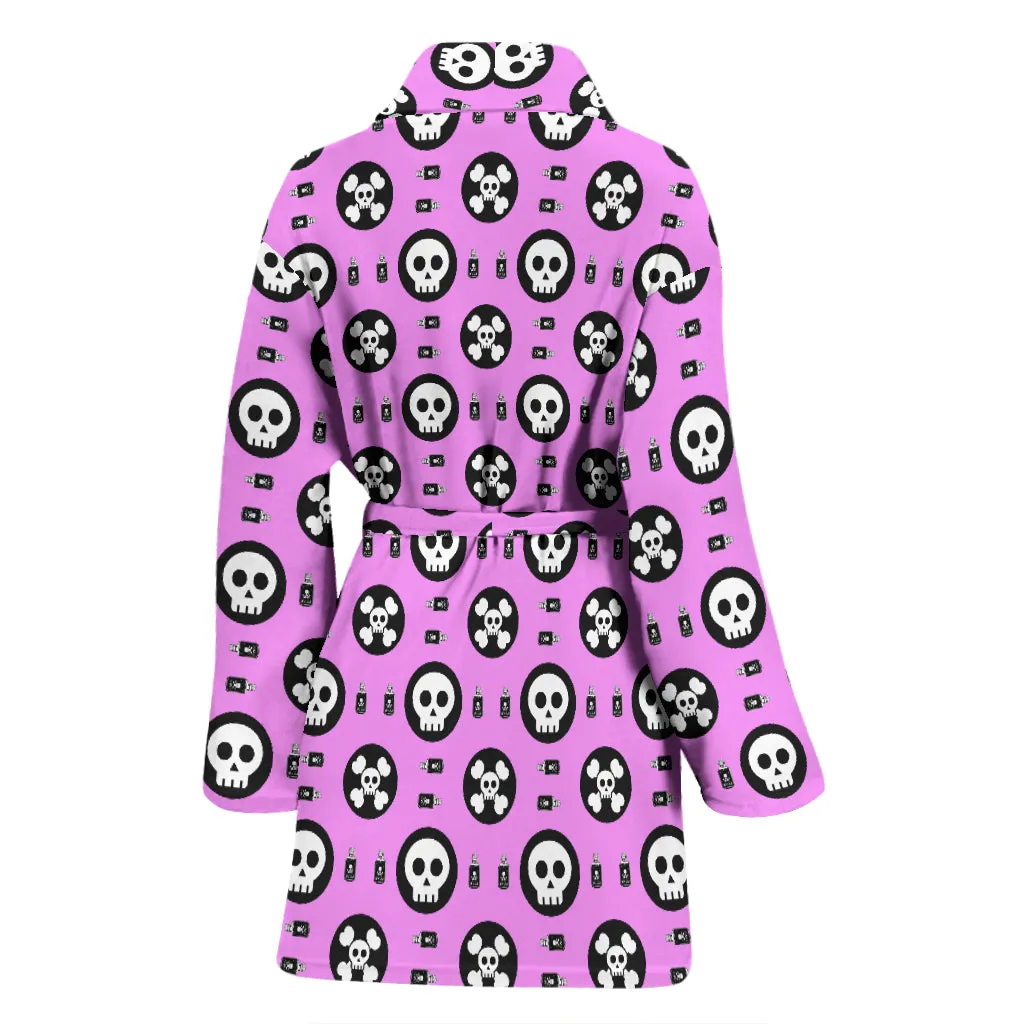 Women's Bathrobe with Skulls and Potion