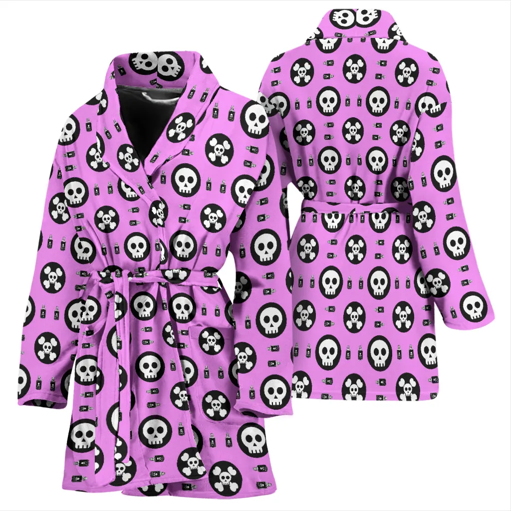 Women's Bathrobe with Skulls and Potion