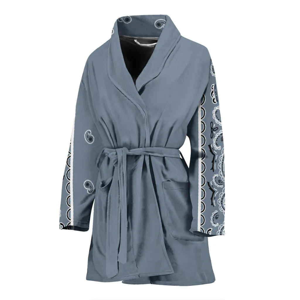 Slate Blue Bandana Bathrobe