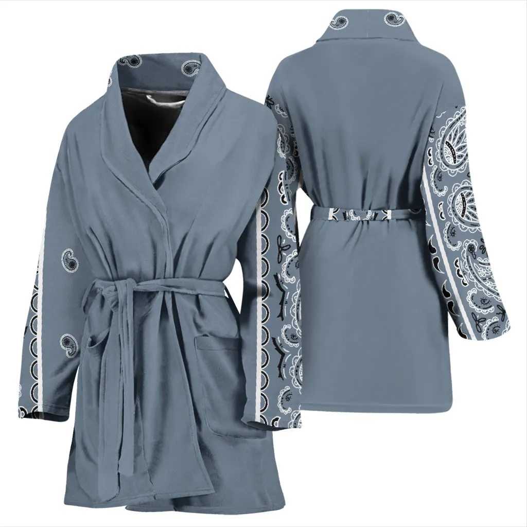 Slate Blue Bandana Bathrobe