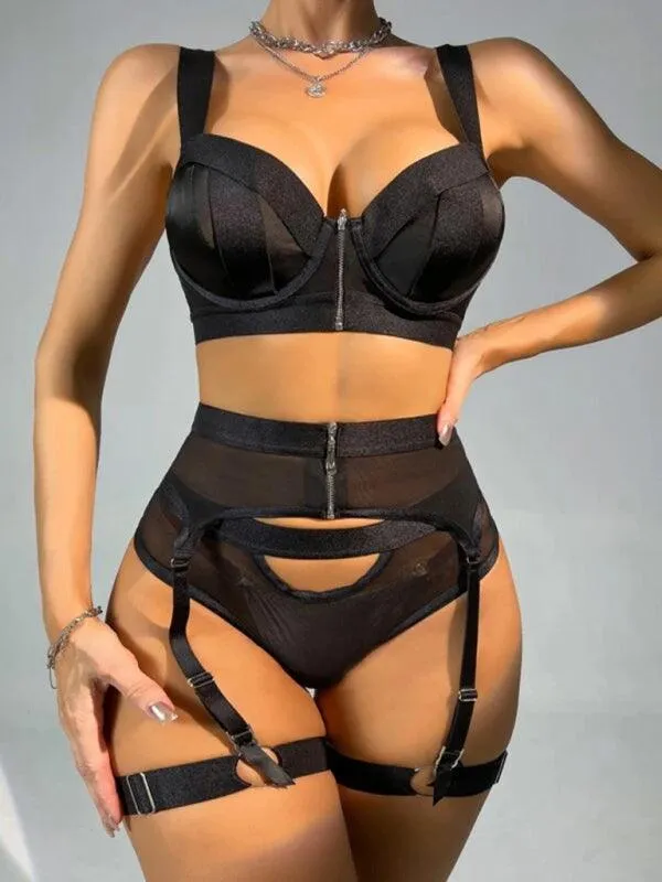 Exquisite Cross Lace Lingerie Set