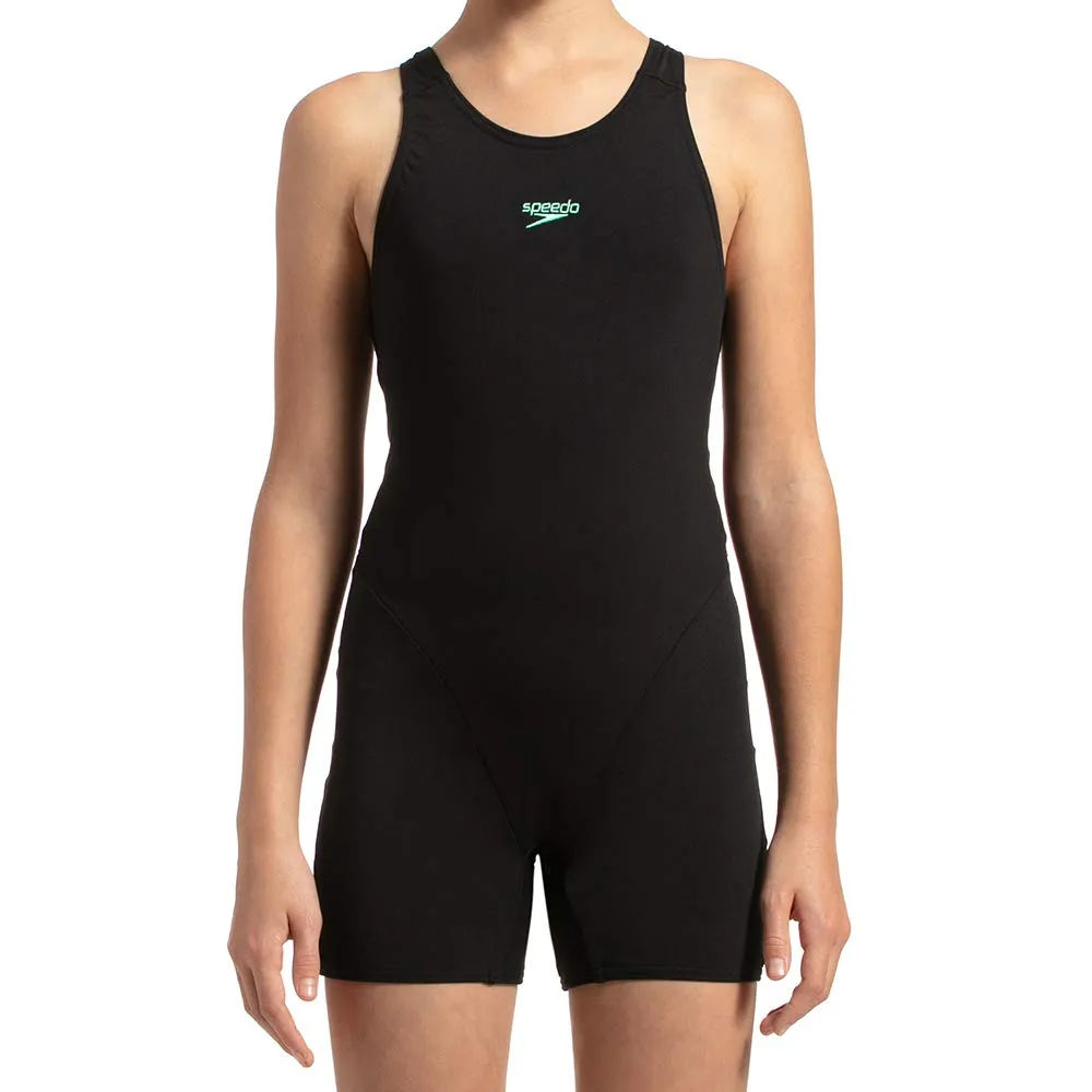 Black/Green Glow Endurance+ Girl's Legsuit by Speedo