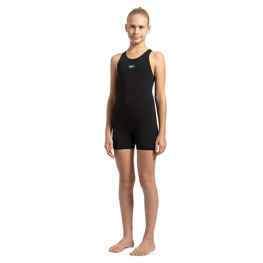 Black/Green Glow Endurance+ Girl's Legsuit by Speedo