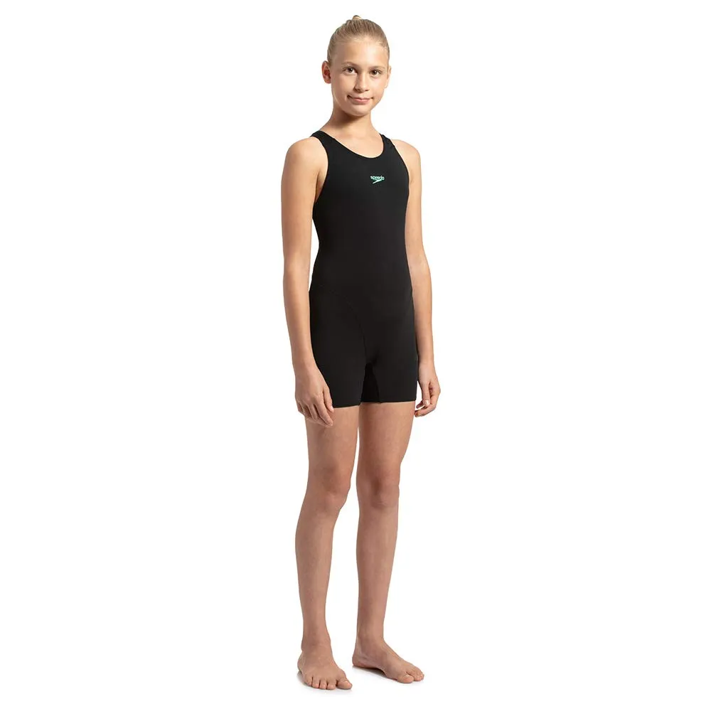 Black/Green Glow Endurance+ Girl's Legsuit by Speedo