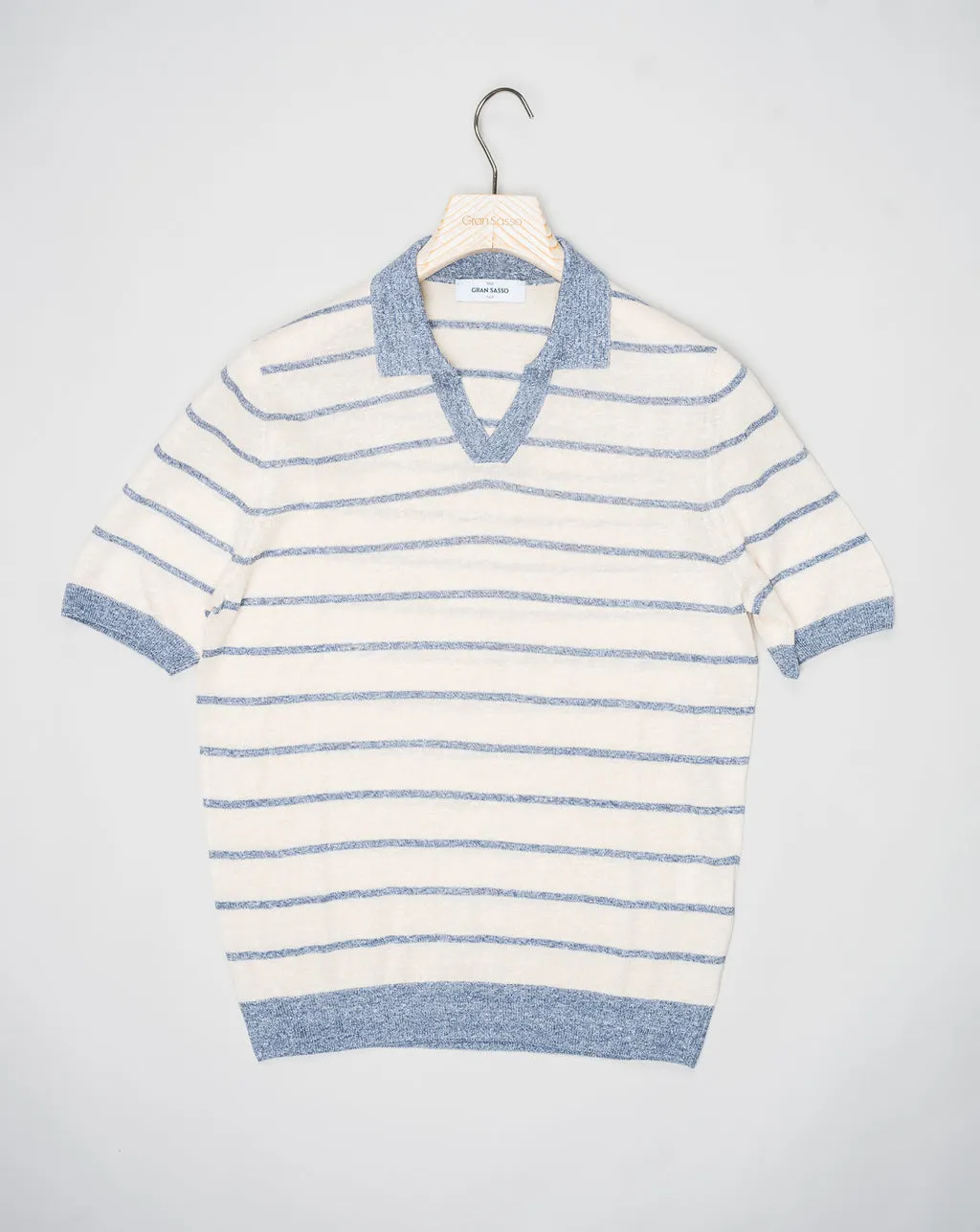 Striped Capri Collar Shirt - Gran Sasso