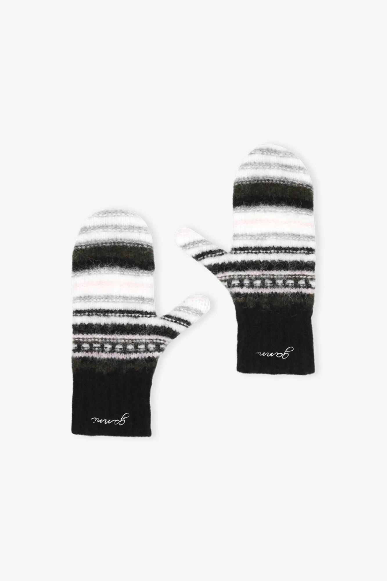 Striped Soft Wool Mittens