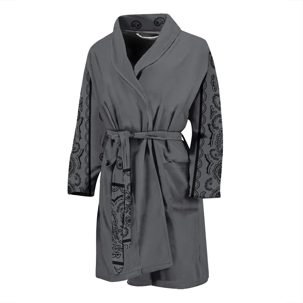 Gray Black Bandana Bathrobe