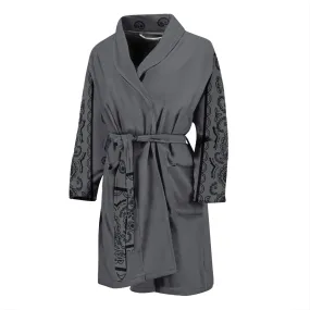 Gray Black Bandana Bathrobe