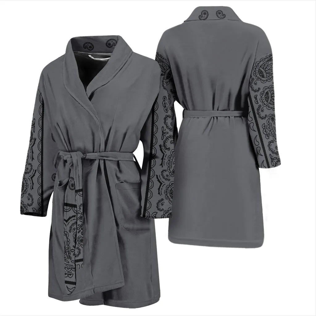 Gray Black Bandana Bathrobe