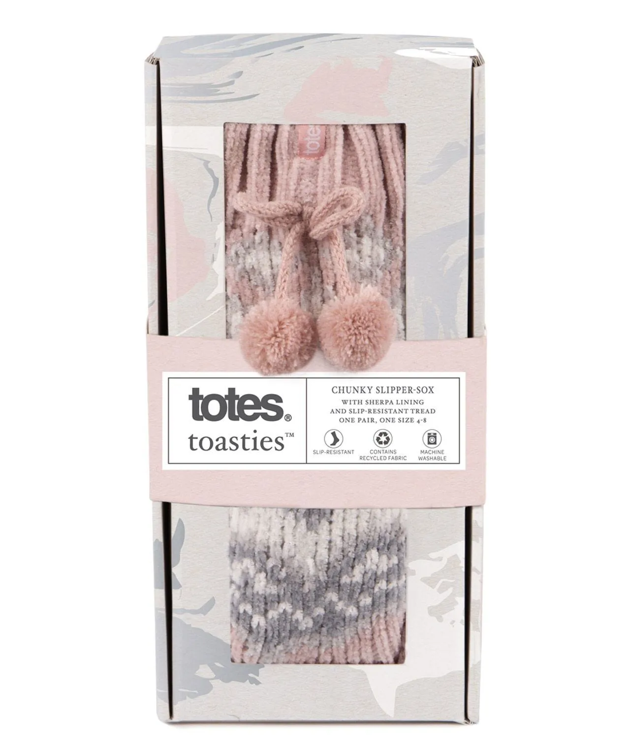 Totes Toasties Women's Fair Isle Chenille Slipper Socks