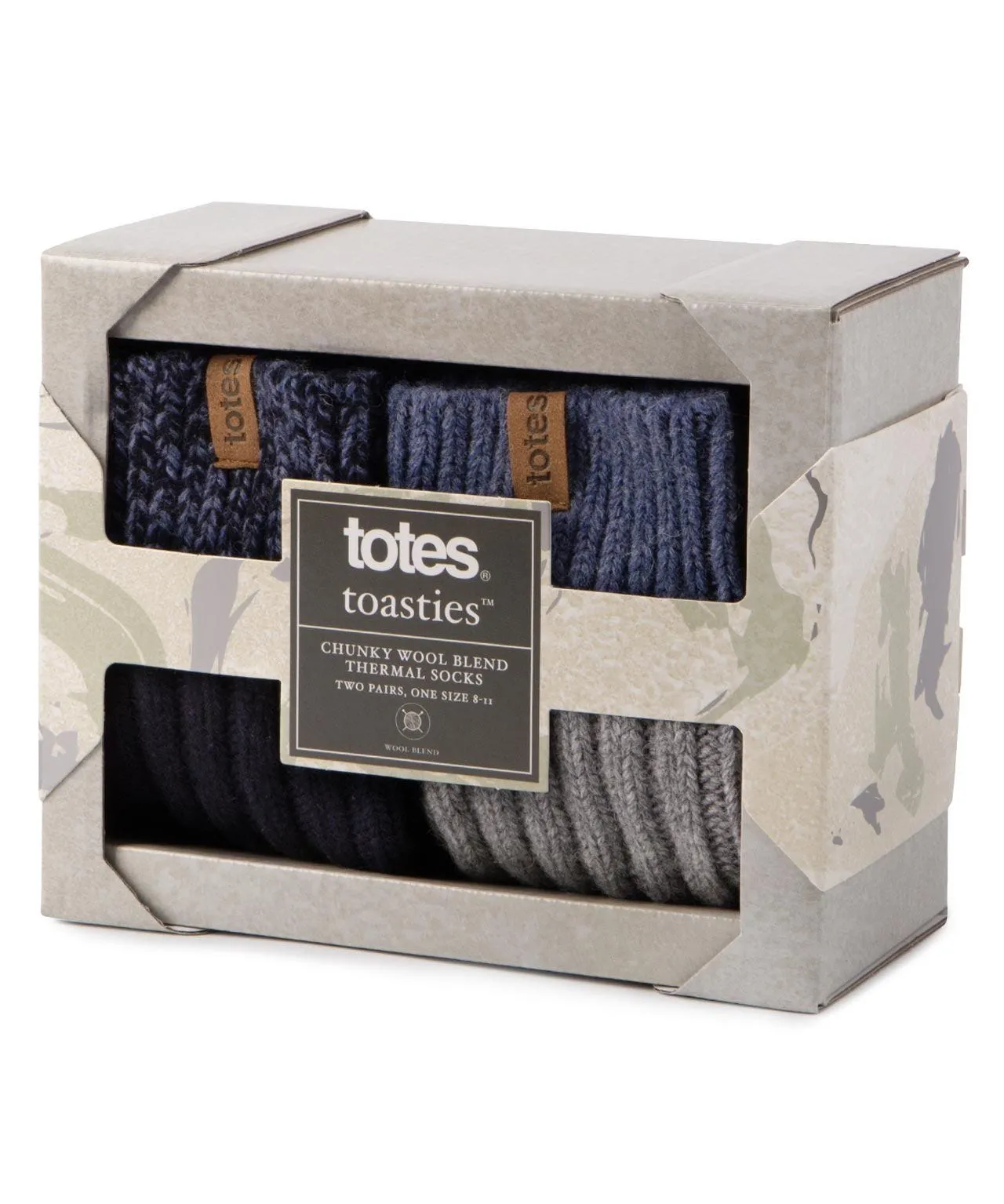 Totes Toasties Men's 2-Pack Wool Blend Boot Socks