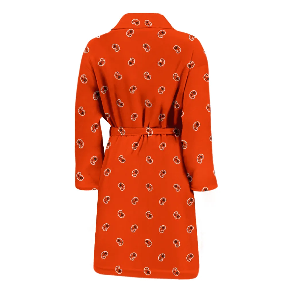 Orange Paisley Men's Bathrobe