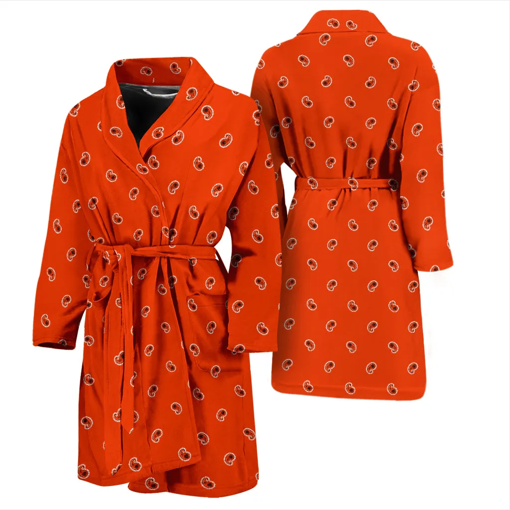 Orange Paisley Men's Bathrobe