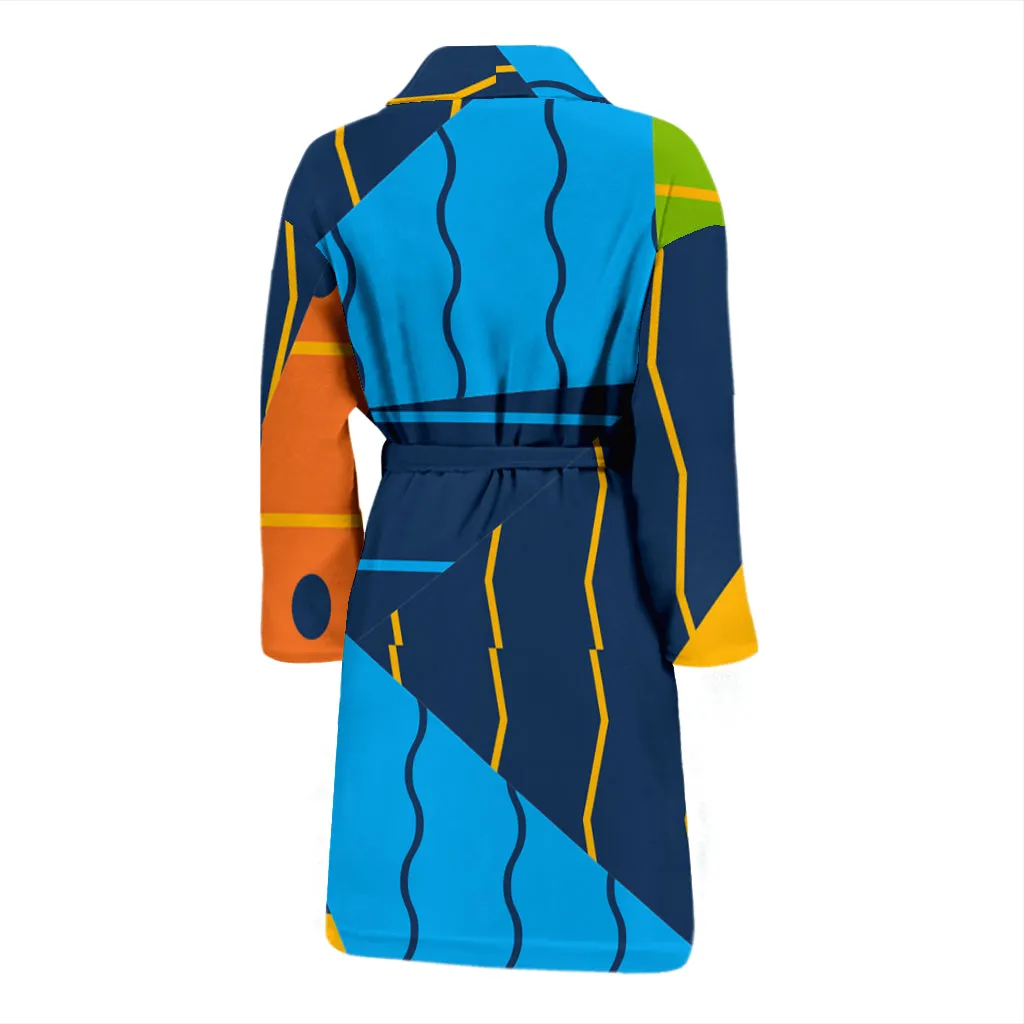 Mens Triangles And Lines Bath Robe