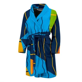 Mens Triangles And Lines Bath Robe