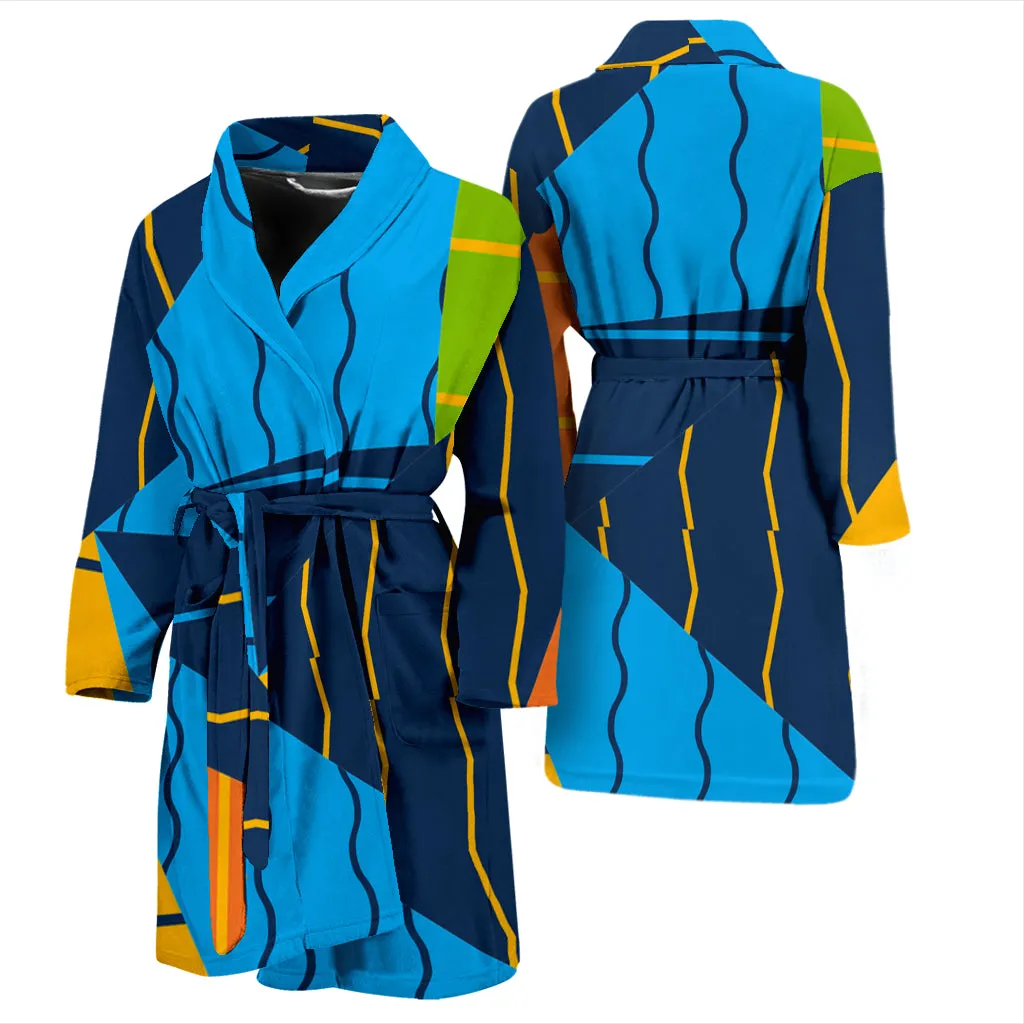 Mens Triangles And Lines Bath Robe