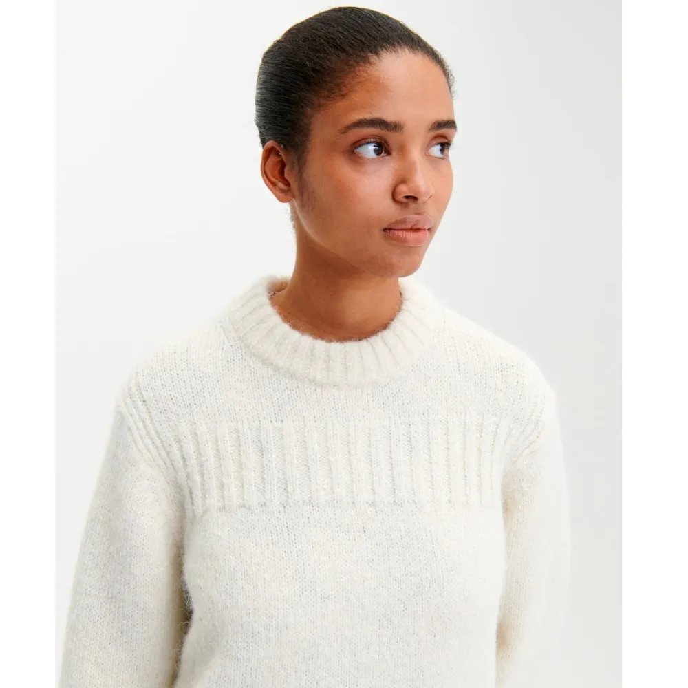 Unisex Wool Crew Neck Ribbed Long Sleeve