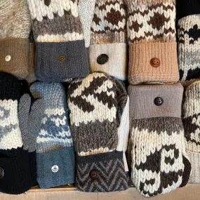 Recycled Wool Mittens in Cowichan Style